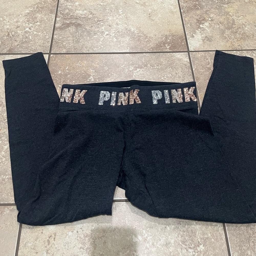 VS PINK BLING LEGGINGS SZ L